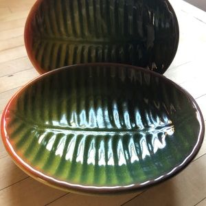 NEW-Vintage ‘Tropical Clay’ Hawaiian Leaf Bowls